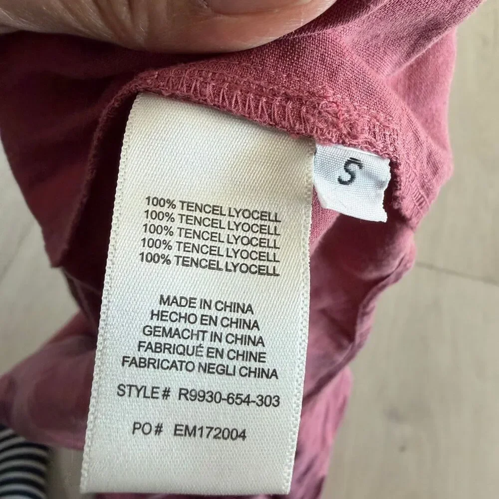 Anthropologie Cloth & Stone Becky Blouse Tencel Mauve Tunic Top Size S